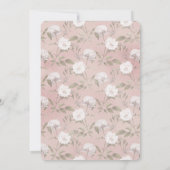 Roze Blush Roos Witte Bloemen Baby shower Kaart (Achterkant)