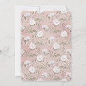 Roze Blush Roos Witte Bloemen Vrijgezellenfeest Kaart (Achterkant)