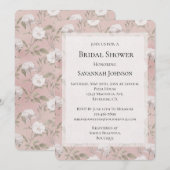 Roze Blush Roos Witte Bloemen Vrijgezellenfeest Kaart (Voorkant / Achterkant)