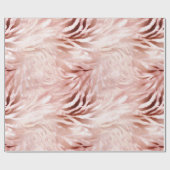 Roze Blush Roos Zebra Dier Cadeaupapier (Vlak)