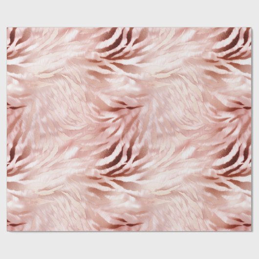 Roze Blush Roos Zebra Dier Cadeaupapier (Vlak)