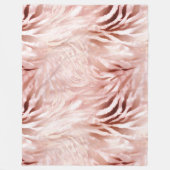 Roze Blush Roos Zebra Dier Fleece Deken (Voorkant)