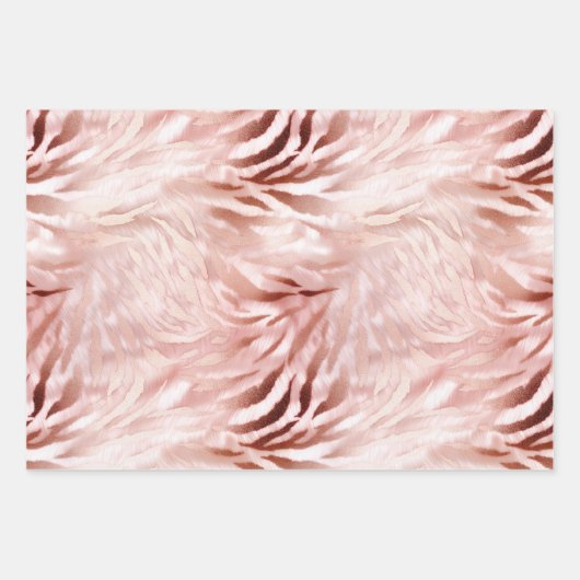 Roze Blush Roos Zebra Dier Inpakpapier Vel (Voorkant)