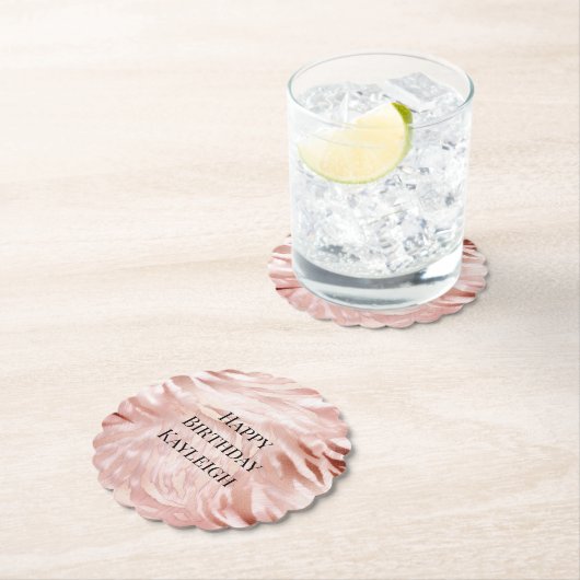 Roze Blush Roos Zebra Dier Kartonnen Onderzetters (Insitu)