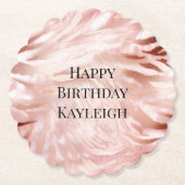 Roze Blush Roos Zebra Dier Kartonnen Onderzetters (Voorkant)