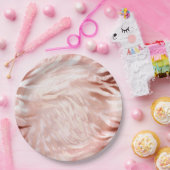 Roze Blush Roos Zebra Dier Papieren Bordje (Feest)