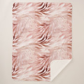 Roze Blush Roos Zebra Dier Sherpa Deken (Voorkant)