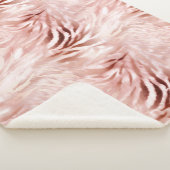 Roze Blush Roos Zebra Dier Sherpa Deken (3/4)