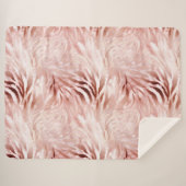 Roze Blush Roos Zebra Dier Sherpa Deken (Voorkant (horizontaal))