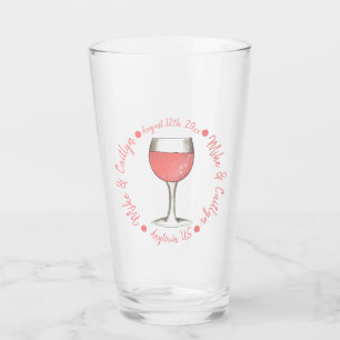 Roze Blush Rosé Wine Glass Vrijgezellenfeest Wedde Glas
