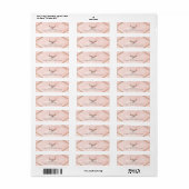 Roze Blush Roze Bloem Herten Geweien Boho Chic Etiket (Full Sheet)