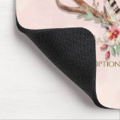 Roze Blush Roze Bloem Herten Geweien Boho Chic Gla Muismat (Hoek)