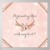 Roze Blush Roze Bloemendashboard Poster (Voorkant)