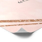 Roze Blush Roze Bloemendashboard Poster met Herten (Hoek)