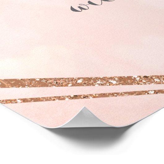 Roze Blush Roze Bloemige Herten Geweien Banner Pos Poster (Hoek)