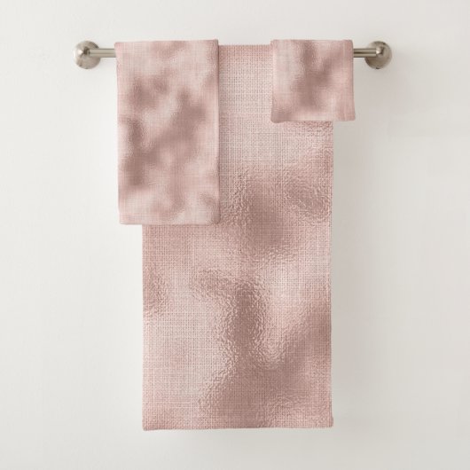 Roze Blush Roze Goud Bruiloft Feest Bad Handdoek (Insitu)