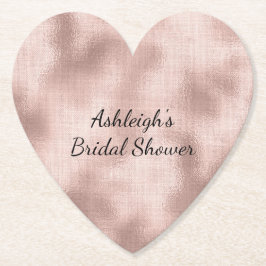 Roze Blush Roze Goud Bruiloft Feest Kartonnen Onderzetters