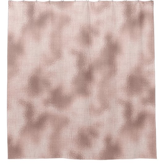 Roze Blush Roze Goud Bruiloftsfeest Douchegordijn (Voorkant)