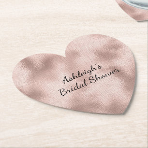 Roze Blush Roze Goud Bruiloftsfeest Kartonnen Onderzetters