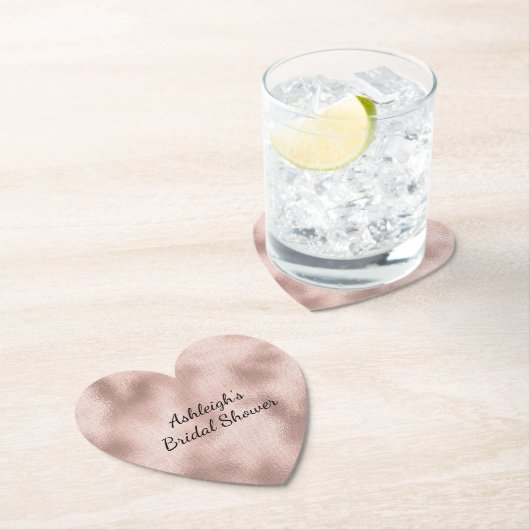 Roze Blush Roze Goud Bruiloftsfeest Kartonnen Onderzetters (Insitu)