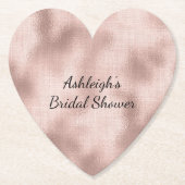 Roze Blush Roze Goud Bruiloftsfeest Kartonnen Onderzetters (Voorkant)