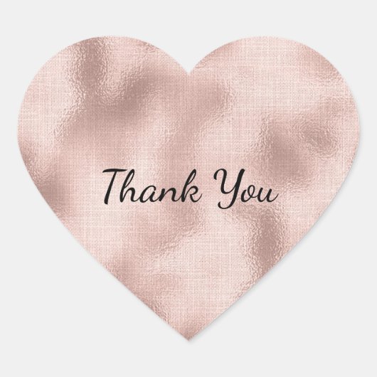 Roze Blush Roze Goud Hart Sticker (Voorkant)