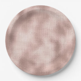 Roze Blush Roze Gouden Verjaardag Papieren Bordje