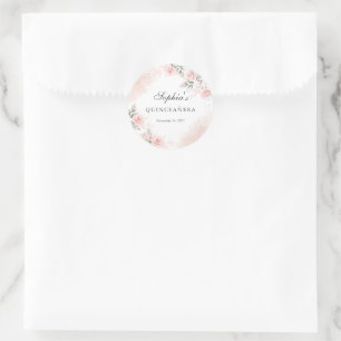 Roze Blush Roze Quinceanera  Ronde Sticker