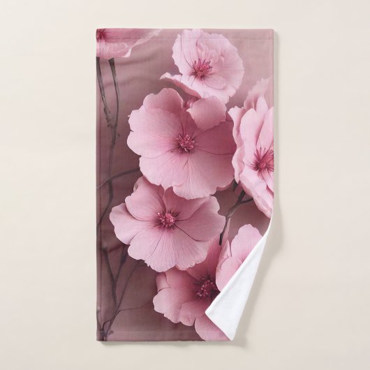 Roze Blush Rozen Esthetische bloemenpatroon Handdoek (Handdoek)