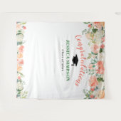 Roze Blush Rozen Floral Afstuderen Foto achtergron Wandkleed (Voorkant (horizontaal))