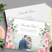 Roze blush rozen foto bruiloft opslaan van de datu save the date