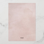 Roze & Blush Rozen met Roos Gouden Bruiloft Folie Uitnodiging (Achterkant)