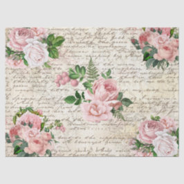  Roze Blush Rozen Oude Decoupage van de Brief Tissuepapier