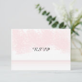 Roze Blush RSVP Kaartje (Staand voorkant)