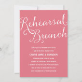 Roze Blush | Rustic Chic Rehearsal Brunch Kaart (Voorkant)