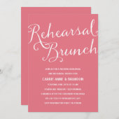 Roze Blush | Rustic Chic Rehearsal Brunch Kaart (Voorkant / Achterkant)