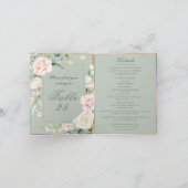 Roze Blush Sage Waterverf Romantic Floral Wedding (Binnen)