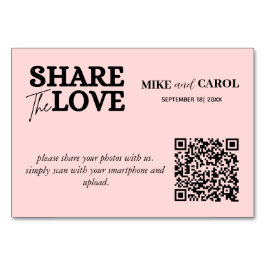 Roze Blush Share The Love Photo Qr Code Weddenscha Kaart