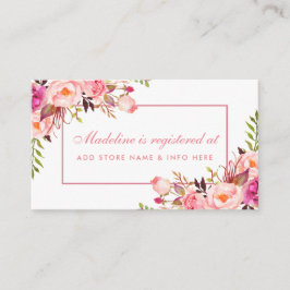 Roze Blush Shower Registry Insert Kaart