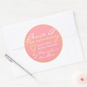 Roze Blush Simple Candle Labels met hartpasta (Envelop)