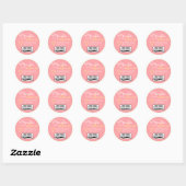 Roze Blush Simple Made with Love Logo Sjabloon Ronde Sticker (Vel)