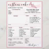 Roze Blush Soft Bakery Cake Order Form Flyer (Voorkant)