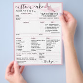 Roze Blush Soft Bakery Cake Order Form Flyer (Hand)