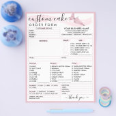 Roze Blush Soft Bakery Cake Order Form Flyer (Enkel)