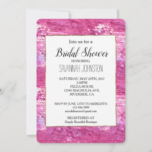 Roze Blush Sparkle Kaart (Voorkant)