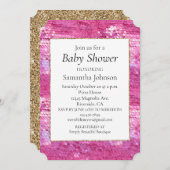 Roze Blush Sparkle Zeemeermin Kaart (Voorkant / Achterkant)