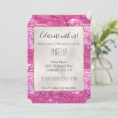 Roze Blush Sparkle Zeemeermin Kaart (Staand voorkant)