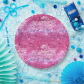 Roze Blush Sparkle Zeemeermin Papieren Bordje (Feest)