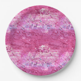 Roze Blush Sparkle Zeemeermin Papieren Bordje