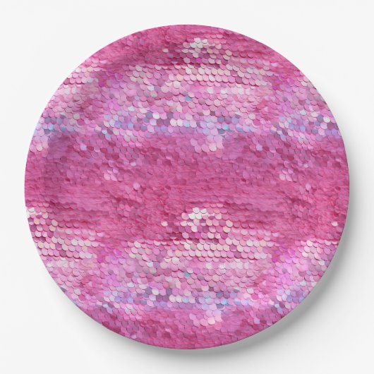 Roze Blush Sparkle Zeemeermin Papieren Bordje (Voorkant)